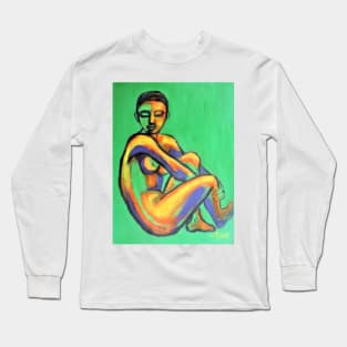 Green And Orange Nude Long Sleeve T-Shirt